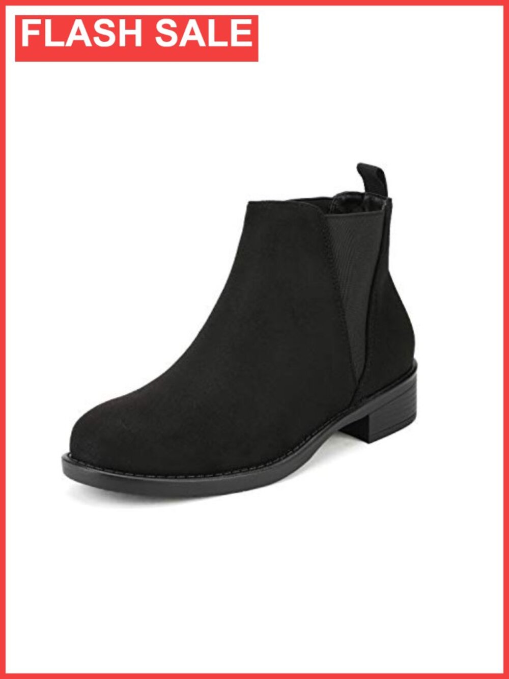 Women's Chelsea Ankle Boots Faux Suede Low Heel Comfort Booties